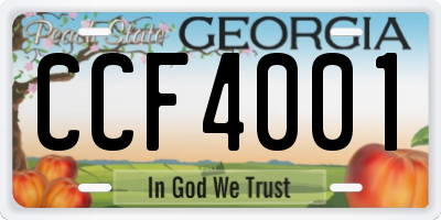 GA license plate CCF4001
