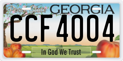 GA license plate CCF4004