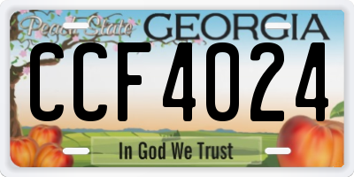 GA license plate CCF4024