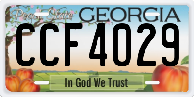 GA license plate CCF4029