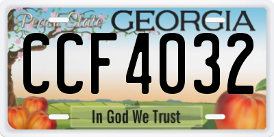 GA license plate CCF4032