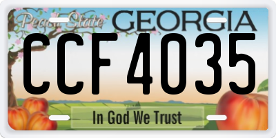 GA license plate CCF4035