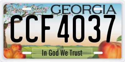 GA license plate CCF4037