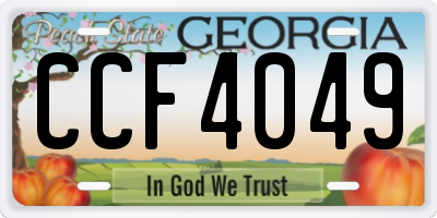 GA license plate CCF4049