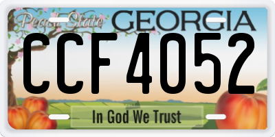 GA license plate CCF4052