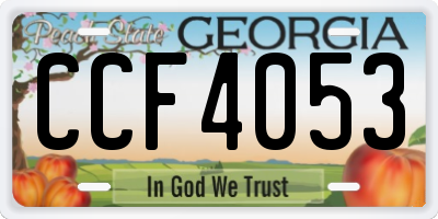 GA license plate CCF4053