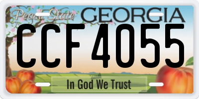 GA license plate CCF4055