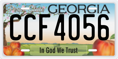 GA license plate CCF4056