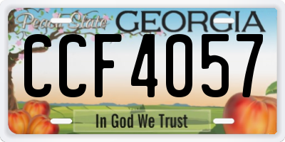 GA license plate CCF4057