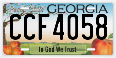 GA license plate CCF4058