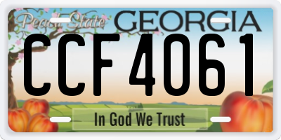 GA license plate CCF4061