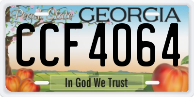 GA license plate CCF4064