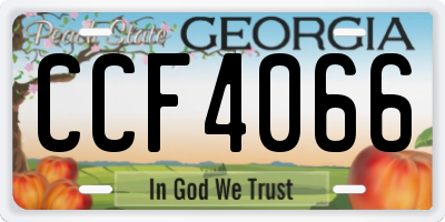GA license plate CCF4066