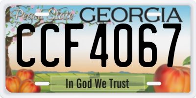 GA license plate CCF4067