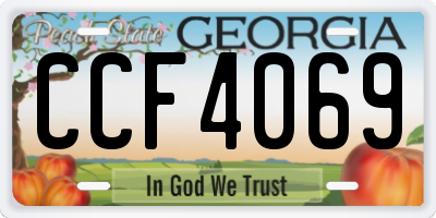 GA license plate CCF4069