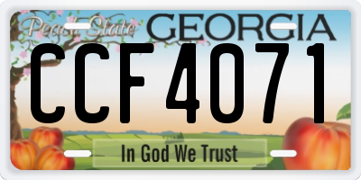 GA license plate CCF4071