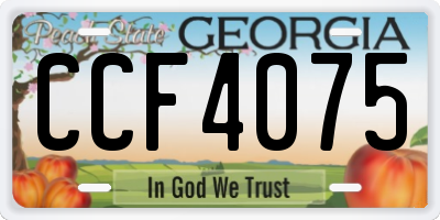 GA license plate CCF4075