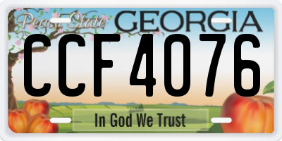 GA license plate CCF4076