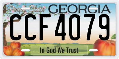 GA license plate CCF4079