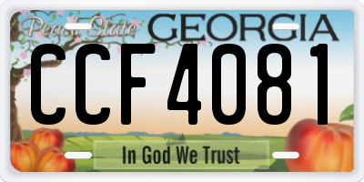 GA license plate CCF4081
