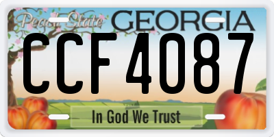 GA license plate CCF4087