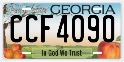 GA license plate CCF4090