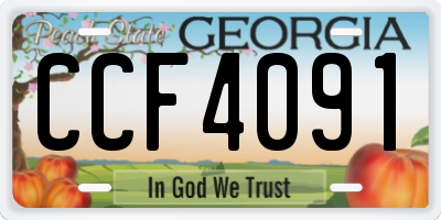 GA license plate CCF4091