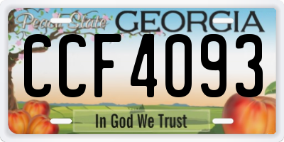 GA license plate CCF4093