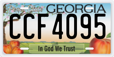 GA license plate CCF4095