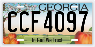 GA license plate CCF4097