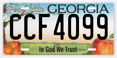 GA license plate CCF4099