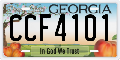 GA license plate CCF4101