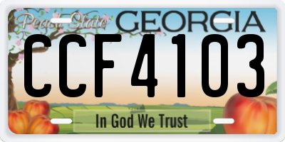 GA license plate CCF4103