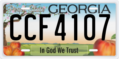 GA license plate CCF4107