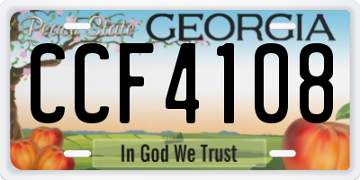 GA license plate CCF4108