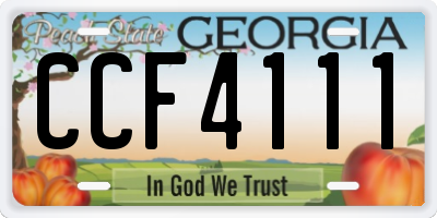 GA license plate CCF4111