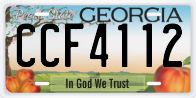 GA license plate CCF4112