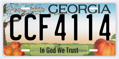 GA license plate CCF4114