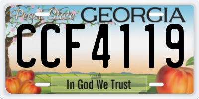 GA license plate CCF4119