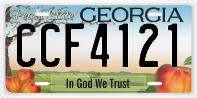 GA license plate CCF4121