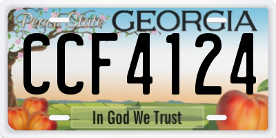 GA license plate CCF4124