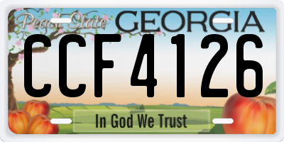 GA license plate CCF4126