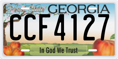 GA license plate CCF4127