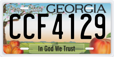GA license plate CCF4129