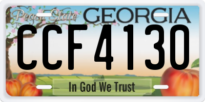 GA license plate CCF4130