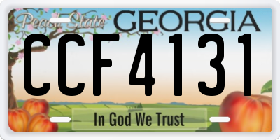 GA license plate CCF4131