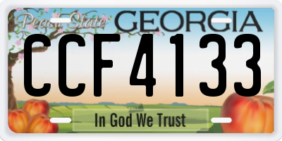 GA license plate CCF4133