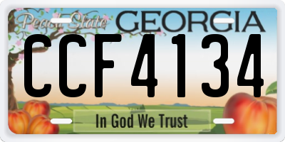 GA license plate CCF4134
