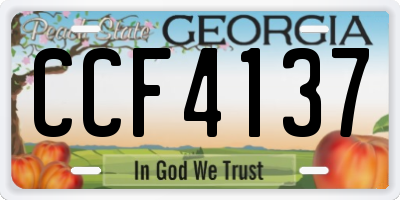 GA license plate CCF4137