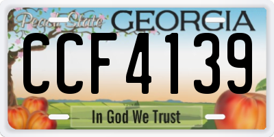 GA license plate CCF4139